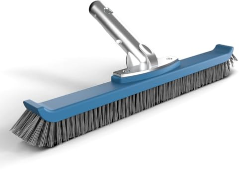 KEMANO Heavy Duty Deck/Pool Scrub Brush - Industrial-Grade Silicon Carbide Bristles & Reinforced Frame for Patio, Wood Decking, Concrete & Poolside Surfaces - Deep Cleaning for Algae, Stains & Grim