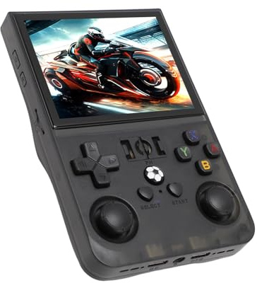 Luocute R36PRO Retro Handheld Game Console 3,5 -Zoll -Bildschirm 640x480 Tragbarer Video -Gaming -Player 4000 -mAh Batterie Unterstützt 60+ Emulator Mehrere Spiele Dual System Schwarz (64GB)