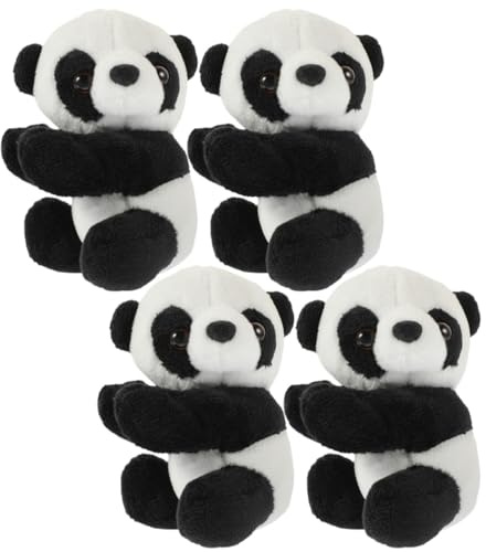 GARVALON Mollette Portafoto a Forma di Panda in Peluche 4 Pezzi, Clip Promemoria Decorativa per Ufficio e Casa, Fermagli Animali Morbidi per Appunti e Foto, Idea Regalo Originale per Feste