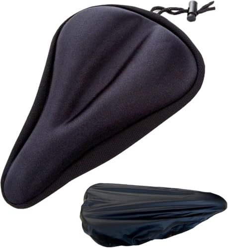 Bike Seat Cushion, Gel Seat Cover for Bike with Waterproof Cover, Padded Bike Seat Cover Suitable for Indoor and Outdoor Cycling, Universal Fit for Road, Mountain, and Exercise Bikes