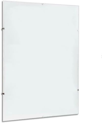 LoviStore Cornice a Giorno Porta Foto da Parete in Crilex e MDF, Senza Bordo per Poster, Stampe, Diplomi e Certificati, Espositore Portadocumenti con Clip Metalliche, Portafoto Moderno (70x100 cm)