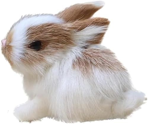 Cawhui Entzückende Miniatur-Hasenspielzeug, lebensechte Kaninchen, zierliche und charmante Tierfiguren, Heim-Party-Dekorationen, Heimdekor-Modellgeschenke