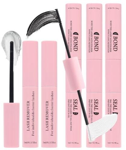 3 Sets 3-in-1 Wimpernkleber & Versiegelung & lash remover, Wasser und schweißfest, Sanfte Formel, Hält 7 Tage, Feste Stellung, Geeignet für Wimpernbüschel und einzelne künstliche Wimpern