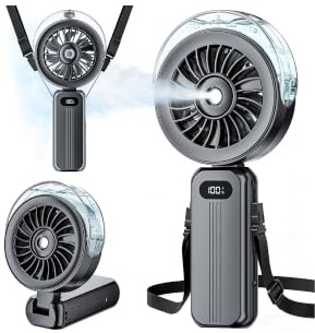 Mini Ventilador Portatil con Nebulizador, 6000mAh Ventilador USB Recargable