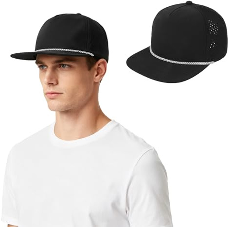 LCKEBT Casquette Baseball Unisexe, Visière Plate, Sport légère séchage Rapide, Respirant avec Bande Anti-Transpiration, Snapback réglable, Protection Solaire pour Running, vélo, Golf