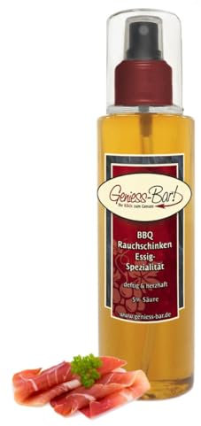 Barbecue BBQ Rauch Schinken Balsam Essig - Spezialität Sprühflasche 0,26L kräftig deftig & herzhaft 5% Säure Pumpspray