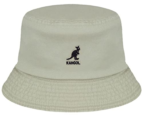 Kangol Washed Bucket Hat Fischerhut Stoffhut, Sommerhut, Strandhut, Anglerhut Damen/Herren - Strandhut Sommerhut Frühling-Sommer Sommer - XL (60-61 cm) Khaki