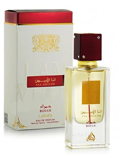 Ana Abiyedh Rouge EDP 60ml New Genuine Arabian Perfume Spray Scent Unisex Fragrance With Saffron, Bitter Almonds, Cedar, Jasmine, Vetiver, Suede, Ambergris by aClickAway
