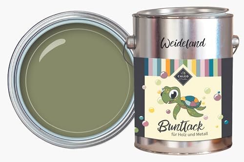 Caleo Color Lack WEIDELAND Olivgrün, 0,68 Liter - ökologischer Lack für Möbel - natürlich, lösemittelfrei, spielzeugtauglich