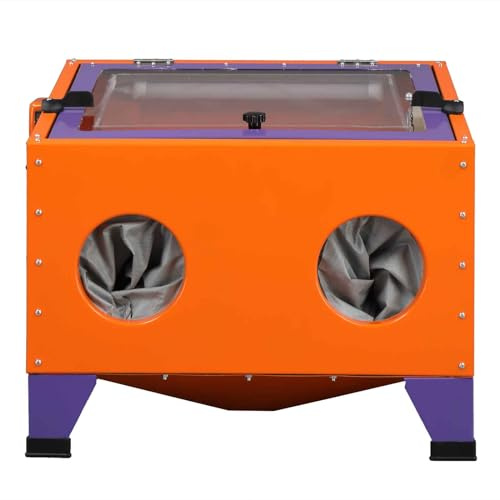 Parts-Diyer 25 Gallon Bench Top Portable Sand Blaster Cabinet Kit 40-80PSI 5CFM Power Sand Blasters - Heavy Duty Steel Construction Air Sandblasting Cabinet w/Spray Gun for Rust Removal, Stain, Paint