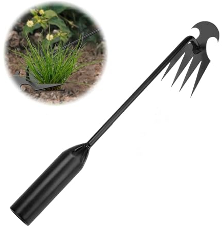 FAINCA 30 CM Sarchiatore Manuale, con Artiglio A 4 Denti Estirpatore Erbacce, Giardinaggio Attrezzi, Estirpatore Erbacce da Giardino per Rimuovere Le Erbacce dal Giardino