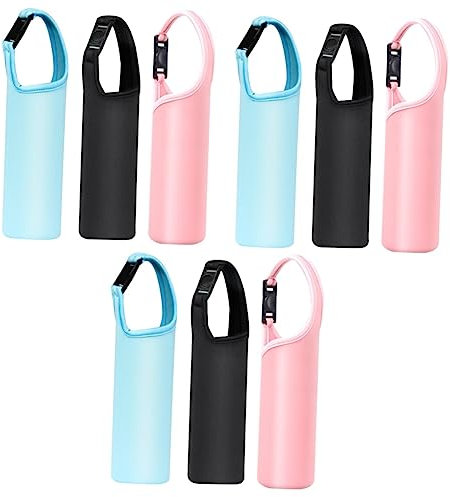 SUPVOX Lot De 3 Étuis pour Bouteilles Deau Manchons Thermiques en Néoprène Porte-gobelets Robustes Poignée pour Bouteilles en Acier Inoxydable Verre Plastique Et Boissons Énergétiques