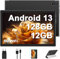 AOCWEI Tablet 10 Pollici Android 13 Tablet con 5G WiFi, X900 Octa Core 2.0GHz 12GB RAM 128GB ROM,512GB Espandibili, Batteria 8000mAh,Nero