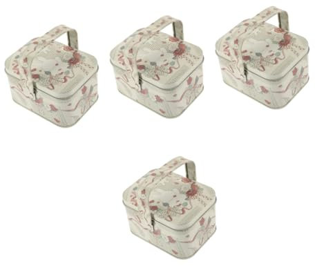 Cabilock 4 Scatole Porta Caramelle Natalizie in Contenitori Per Biscotti Di Natale Contenitori Per Zucchero Contenitori Multiuso