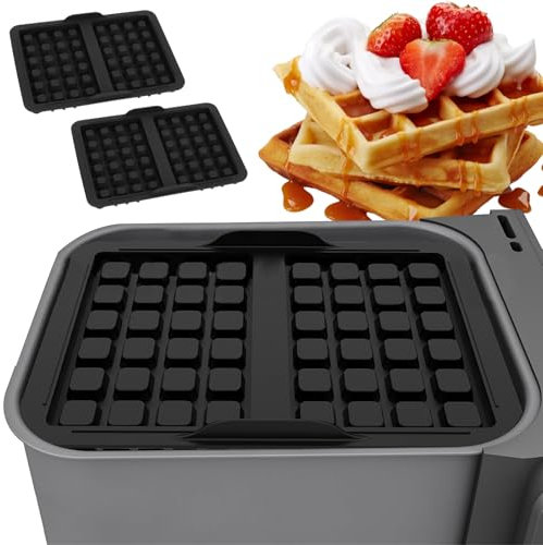 Moule Gaufre Air Fryer, 2 Pièces Moule à Gaufres en Silicone Réutilisables,Plaques à Gaufres Moule à Muffins en Silicone pour Gaufrier Af400EU Af451EU Sl400EU