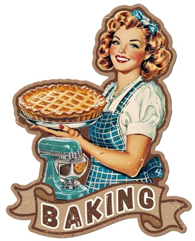 WADORN Vintage Metal Tin Signs Bakery Poster Decor Retro Bake Shop Sign Wall Art Decorative Cool Stuff Poster for Home Kitchen Restaurant Coffee Shop Club Bar Pubs Wall 14x11 Inch