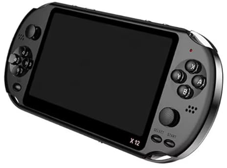 X12 Consola de Juegos Retro portátil con Pantalla de 5.1″ y Tarjeta 8 GB incluida. Reproductor de Videos, películas música. Consola de Videojuegos con Doble Joystick portátil con Salida AV