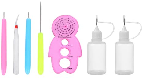 JOINPAYA Set 7 Pezzi Kit Strumenti per Quilling di Carta Fai da Te, Penna ad Ago per Arrotolare Carta, Materiale Resistente, per Hobby, Scuole e Lavori Artistici a Casa Colore Casuale