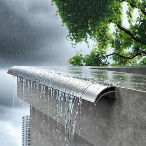 Tira de línea de goteo para borde de pared exterior, perfil de aluminio de barra desviadora de lluvia de alero de techo, tiras de borde de alféizar de ventana decorativo para balcón