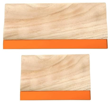 Jnchdghwa Raspador de Tinta de Madera para Serigrafía, 2 Piezas, 2 Tamaños, 75 Durómetros, 9,4 y 5,9 Pulgadas