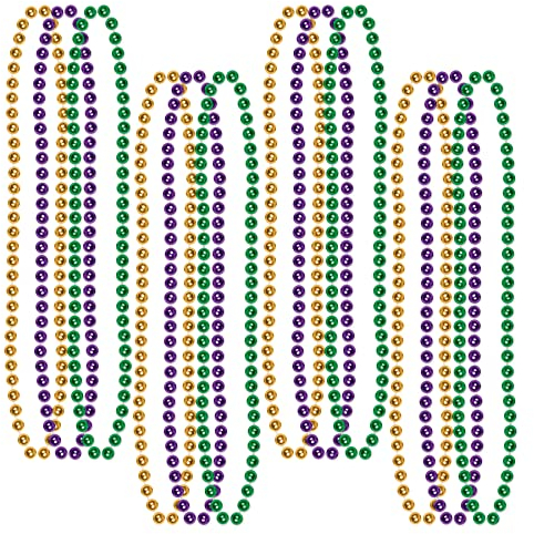 Beistle 50570 Mardi Gras Beaded Necklaces 12 Piece Partygeschenke, Gold/Grün/Violett