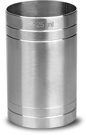 Chabrias Ltd 125ml Premium Stainless Steel Silver Thimble Measure Barware Professional Spirit Measuring Cups, Home Bars, Cocktail Stations & Bartenders, Government Stamped