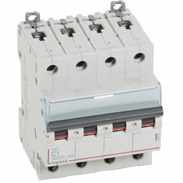 407890 Disjoncteur tétrapolaire 1A - 4P Courbe C - 6/10kA - À vis - Legrand DX3