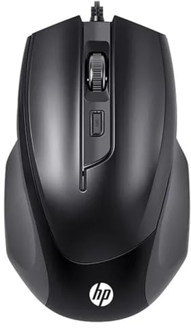 HP M150 Mouse USB con cavo con luce LED Control dpi per PC e laptop, colore nero