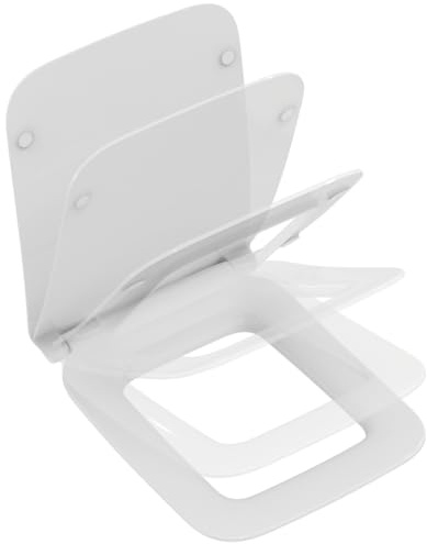 Ideal Standard Strada II WC-Sitz mit schlanker, eckiger Form – Weiß (Alpin) | Abnehmbarer WC-Sitz mit Absenkautomatik (Softclose) und robusten Edelstahl-Scharniere, T360101