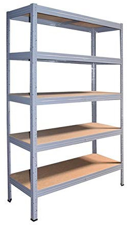 Shelf Creations Expert Schwerlastregal 155x75x30cm grau 5 Böden - Regal Kellerregal Metallregal smartes Steckregal Lagerregal Werkstattregal Archivregal Industrieregal Haushaltsregal Ordnerregal