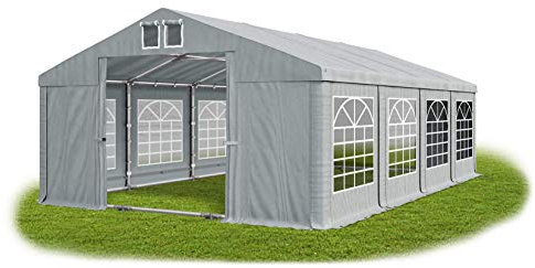 Das Company Tenda per Feste Grigio 6x8m Impermeabile 560 g/m2 PVC Telone Costruzione Summer Plus sul Fondo e Rinforzi Tetto - Tenda per Esterno, Tende Per Esterno Impermeabili - Tendoni Estate