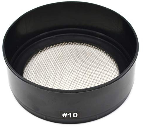 EISCO Sieve with Mesh Size 10-2mm Mesh Openings - Stainless Steel Mesh with Stackable Plastic Frame