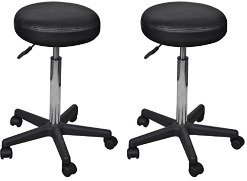 vidaXL Bürohocker 2 STK. Schwarz 35,5x84 cm Kunstleder
