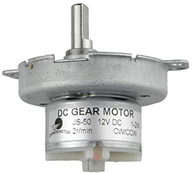 CHANCS D-Sahft Getriebe Elektromotor JS-50 12V DC 2RPM CW/CCW Slow Speed Motor Reduzierter DC Motor Mikrowellen-Mikromotor