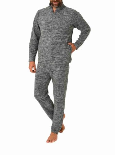 RELAX by Normann Elegant polarfleece herr husdräkt träningsoverall fritidsoverall joggingdräkt, antracit, 50