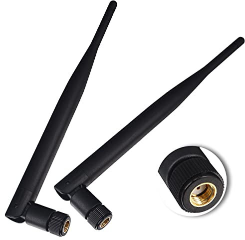 Boobrie Antenna WiFi 2.4GHz 5.8GHz Antenna WiFi Dual Band 5DBi Antenna WiFi Omnidirezionale RP-SMA Maschio per Router di Rete Wireless, per Amplificatore Wi-Fi (Confezione da 2)