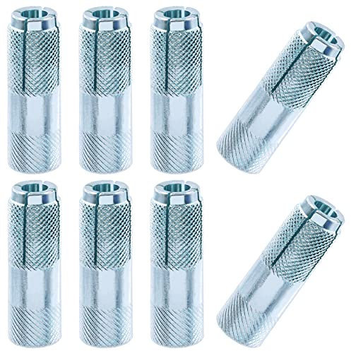 Swpeet 8 Stück 1/2 Zoll Premium verzinkter Kohlenstoffstahl Betonanker Sortiment Kit Expansionsschrauben interne Zwangsspreizschrauben für Vollbeton