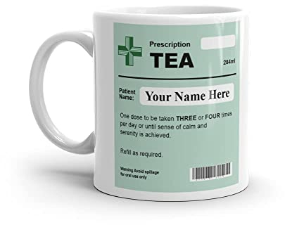 TheAbstractix Prescription Tea Mug - Funny Personalised Mug for Tea or Coffee Lovers, Pharmacists, Nurses & Paramedics - Coffee Mug Gift for Colleagues - Ideal Doctor Mug Graduation Gift