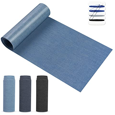 HTVRONT Flicken zum Aufbügeln, 10.1 x 50.8 cm, 4 Rollen- Bügelflicken 4 Farben für die Reparatur von Innerhalb Jeans und Kleidung (ROLL)