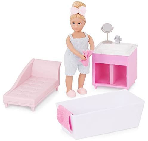 Lori - Ensemble de baignoire di Adelina - Mobili da bagno per mini bambole e giocattoli - 3 anni +