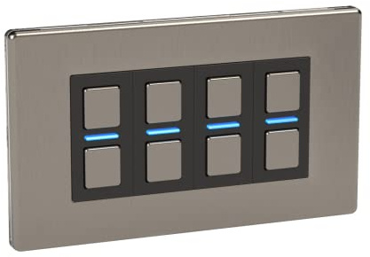 Lightwave LP24MK2 Smart Dimmer with Energy Monitoring, 4 Gang, Stainless Steel - Works with Alexa, Google Assistant, HomeKit. iOS & Android Compatible
