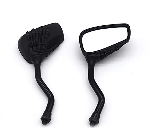 Svart Motorcykel Skelett Skalle Hand Claw Shadow Backspegel Sidospegel 8mm 10mm För Chopper Cruiser Sports Bike ATV Quads