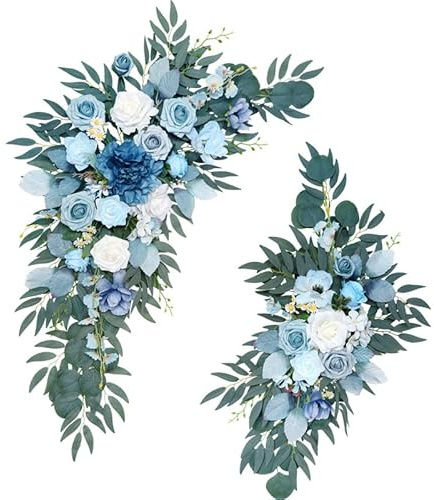 BYNYXI Juego de 2 arcos de boda, flores artificiales, peonías, decoración de boda, guirnalda de flores de peonías, para centros de mesa, camino de mesa, arreglo floral para bodas, fiestas, ceremonias