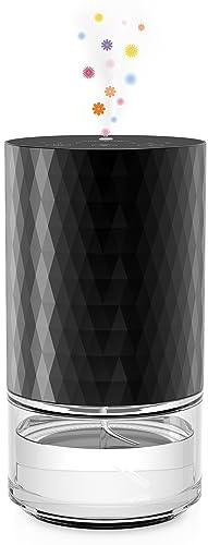 Airversa Waterless Diffuser Essential Oil 100ml Capacity Scent Air Machine for Home Aromatherapy Nebulizer Premium Metal Battery Operated 3 Mist Settings Timers Color Light AN3 Black