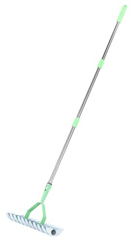 Déchaumeur Manuel, Râteau à Chaume, Râteau à Gazon En Acier Inoxydable à 3 Sections, Pour Nettoyer L'herbe Morte du Jardin de la Cour