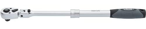 ViGOR cliquet réversible articulé télescopique V6612N, carré de 1/2 pouce, extensible de 350 à 490 mm, tête pivotante à 180 degrés, angle d'actionnement de 4 degrés