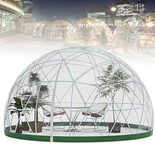 FANYING 3,6 m/12 ft transparentes Campingzelt, 4-Jahreszeiten-Gartenzelt mit klarer Kuppel, geodätischer Schutz für 8–10 Personen, für Hinterhofterrassen, Schutzpavillons mit Baldachin