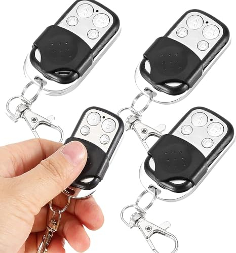 4PCS Telecomando Universale Cancello, Telecomando Universale per Garage Automatico con 4 Tasti, Frequenza Fissa 433,92 Mhz, per Auto, Porte di Garage e Lucernari