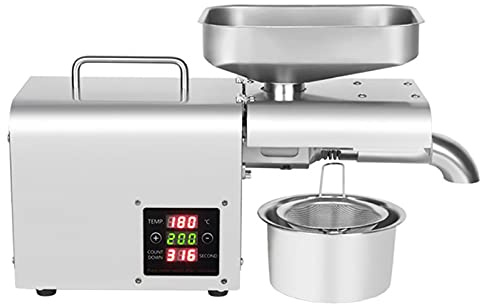CLEADONG Ölpresse Maschine Elektrische 10W 220V Edelstahl 304 Automatische Ölpresse Maschine für Walnüsse Erdnüsse Nüsse Sesam Mandel Kokosnuss Kommerziell, 42 * 16 * 31cm