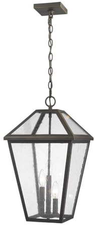 Bailey Street Home 3 Light Outdoor Chain Mount Lantern in Traditional Style 12.25 inches Wide by 21.5 inches High-Oil Rubbed Bronze Finish 372-Bel-4314870